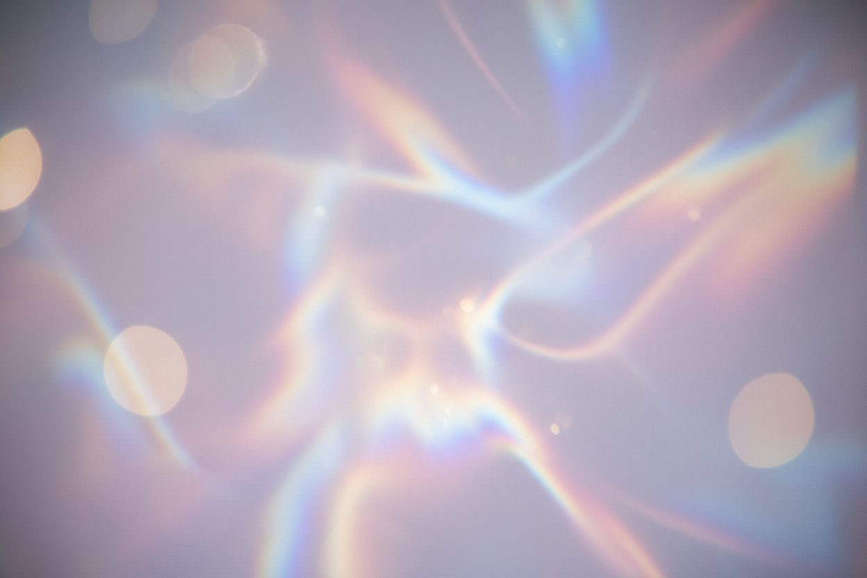 Shimmery coloured light on wall 